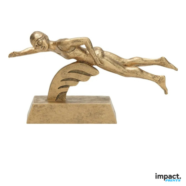 Gold Female Swimmer Resin Trophy Thumbnail