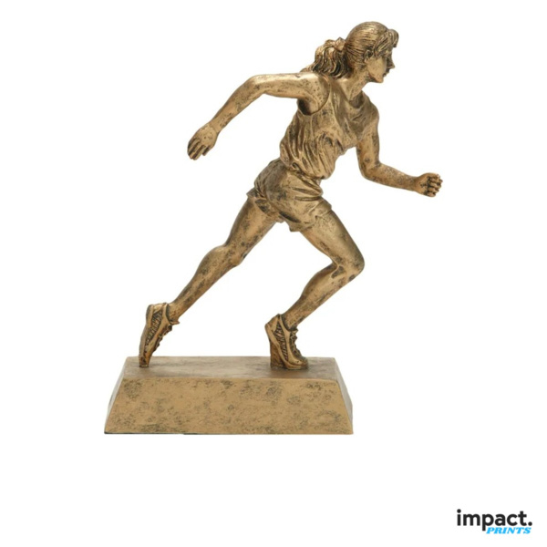 Gold Female Track Runner Resin Trophy Thumbnail