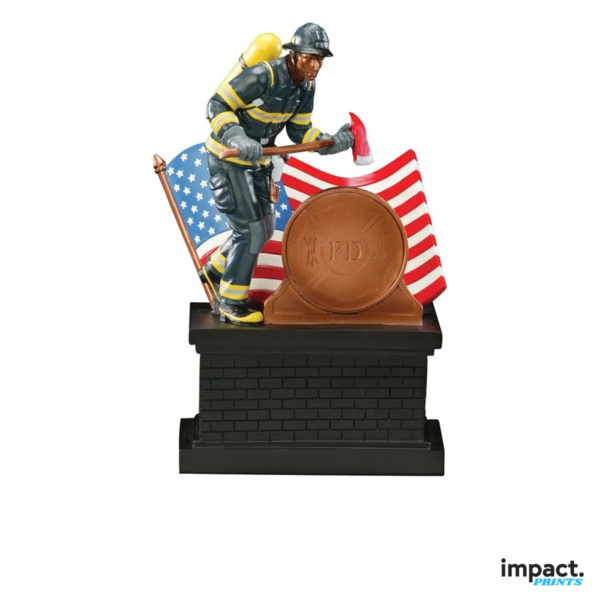 Firefighter Resin Trophy with 2 Inch Holder Thumbnail