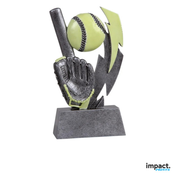 Glow in the Dark Softball Resin Trophy Thumbnail