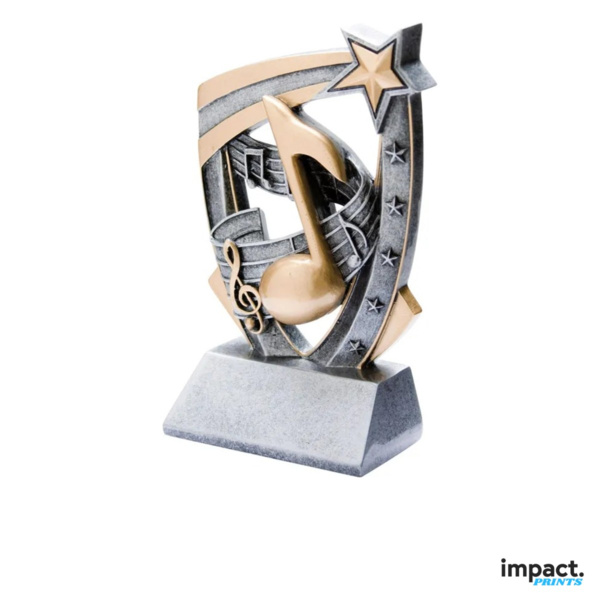 Music Notes 3D Star Resin Trophy Thumbnail