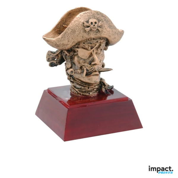 Pirate Mascot Resin Trophy, 4 Inch Thumbnail