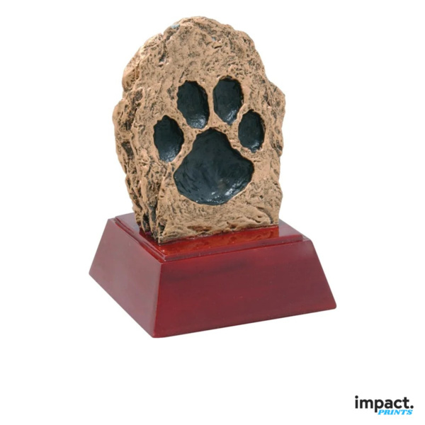 Paw Print Resin Trophy, 4 Inch Thumbnail