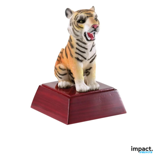 Tiger Mascot Resin Trophy, RC Line 4 Inch Thumbnail