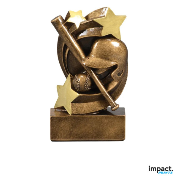 Baseball Star Swirl Resin Trophy Thumbnail