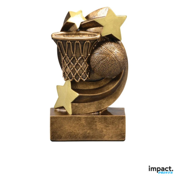 Basketball Star Swirl Resin Trophy Thumbnail