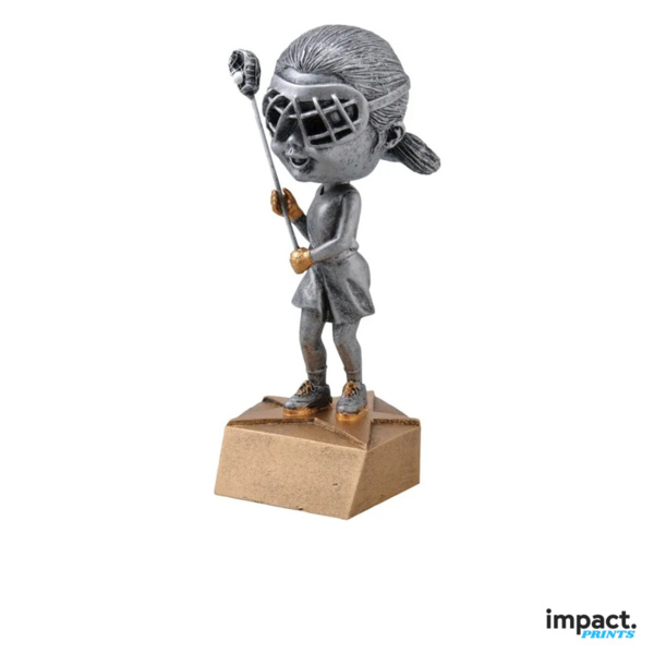 Women's Lacrosse Bobblehead Resin Trophy Thumbnail