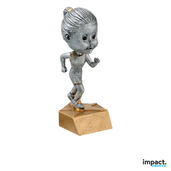 Women's Track Runner Bobblehead Trophy Thumbnail
