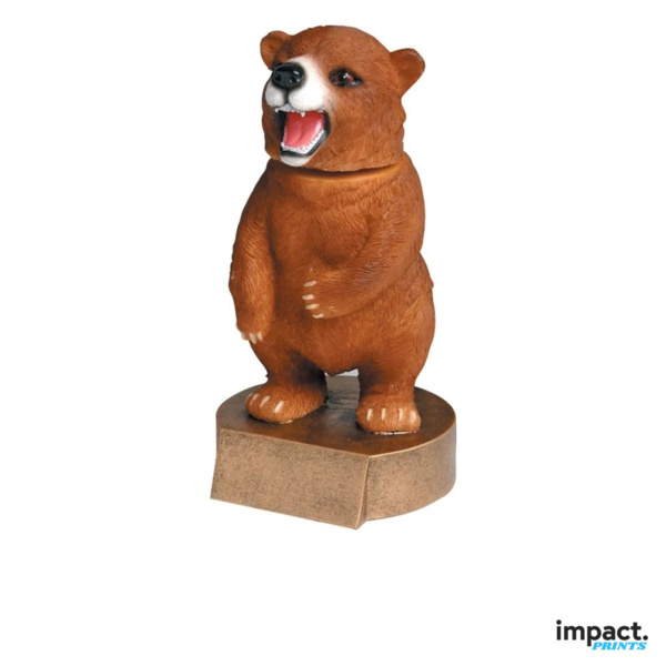 Bear Mascot Bobblehead Resin Trophy Thumbnail
