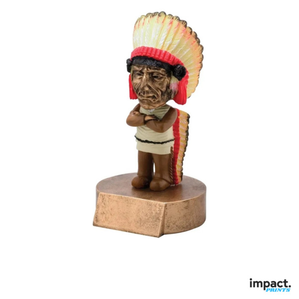 Indian Mascot Bobblehead Resin Trophy Thumbnail