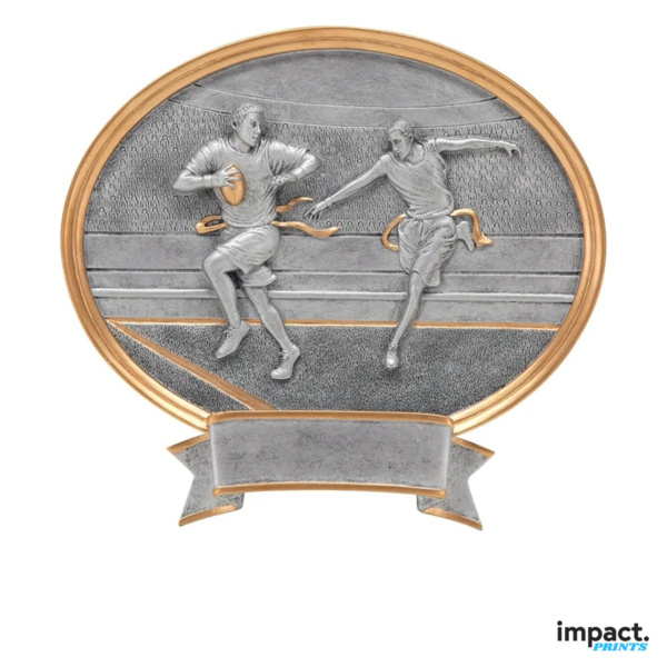 Flag Football Oval Legend Resin Trophy Thumbnail
