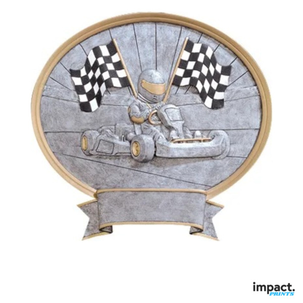 Go-Kart Racing Oval Legend Resin Trophy Thumbnail