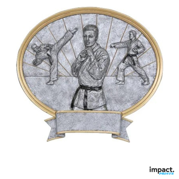 Men's Karate Martial Arts Oval Legend Resin Trophy Thumbnail