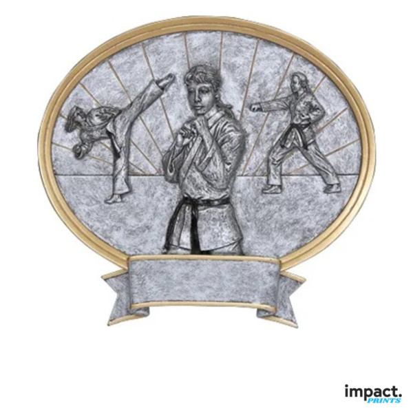 Women's Karate Martial Arts Oval Legend Resin Trophy Thumbnail