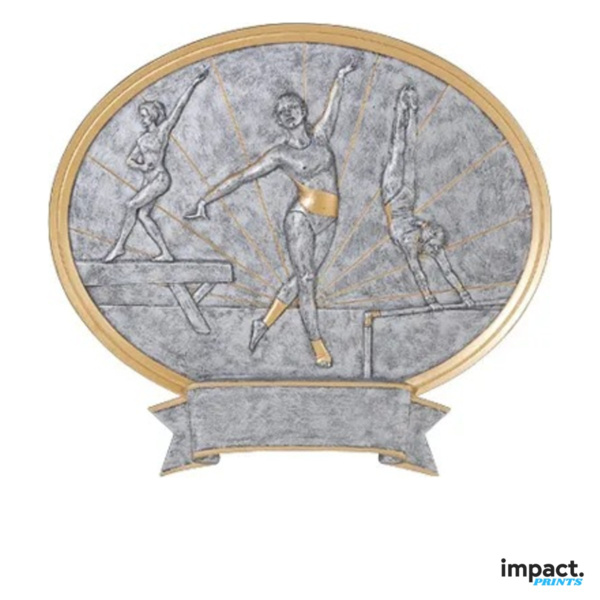 Women's Gymnastics Oval Legend Resin Trophy Thumbnail