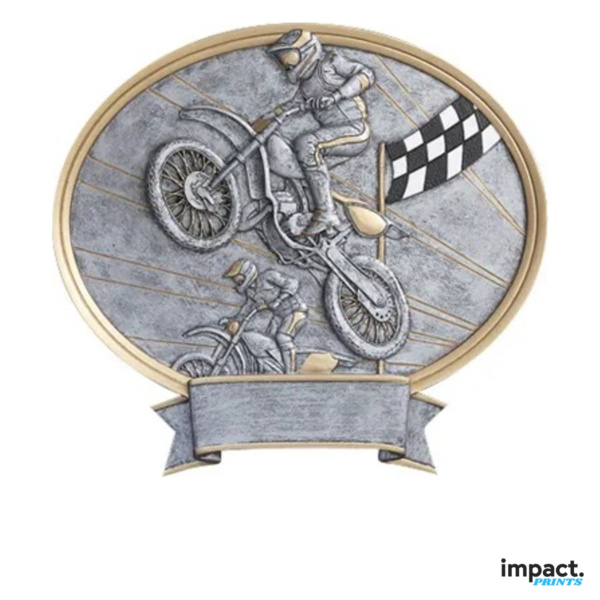 Motocross Dirt Bike Oval Legend Resin Trophy Thumbnail