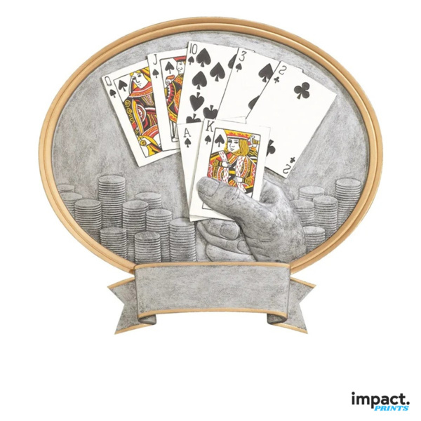 Texas Hold'em Poker Oval Legend Resin Trophy Thumbnail