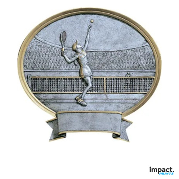 Women's Tennis Oval Legend Resin Trophy Thumbnail