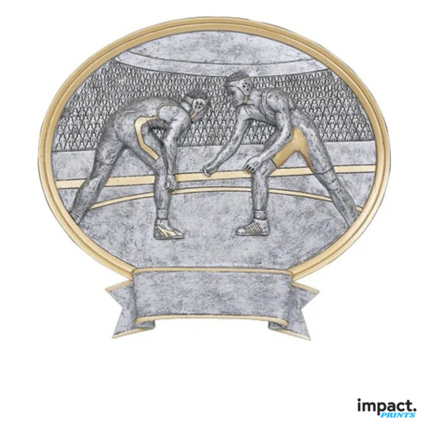 Wrestling Oval Legend Resin Trophy Thumbnail
