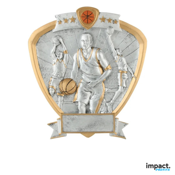 Men's Basketball Shield Resin Trophy Thumbnail