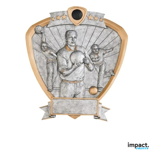 Men's Bowling Shield Resin Trophy Thumbnail
