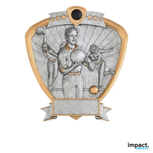 Women's Bowling Shield Resin Trophy Thumbnail