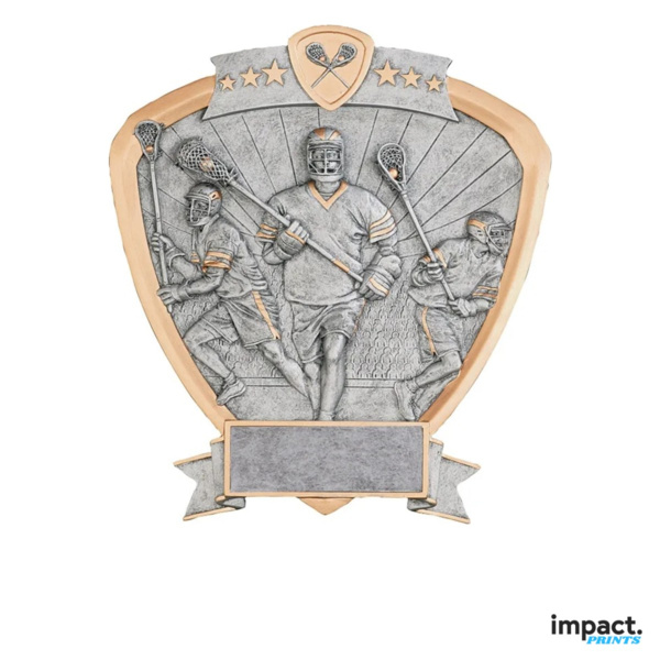 Men's Lacrosse Shield Resin Trophy Thumbnail