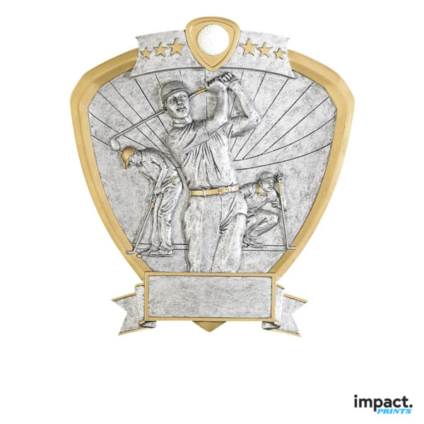 Men's Golf Shield Resin Trophy Thumbnail