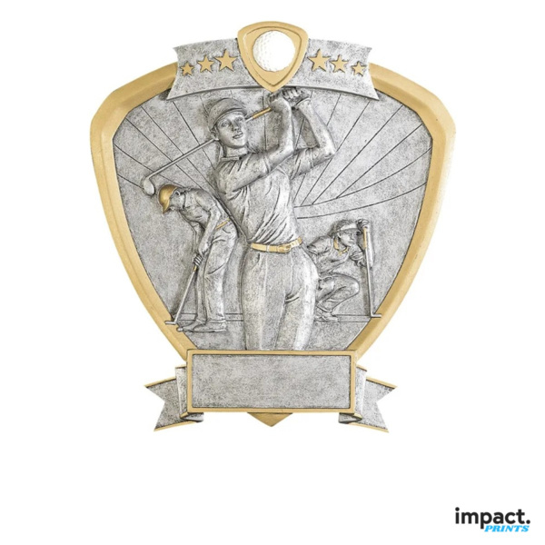 Women's Golf Shield Resin Trophy Thumbnail