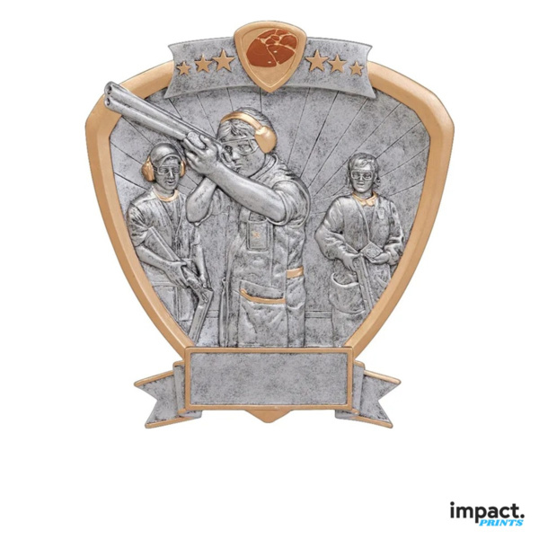 Trapshooting Shield Resin Trophy Thumbnail