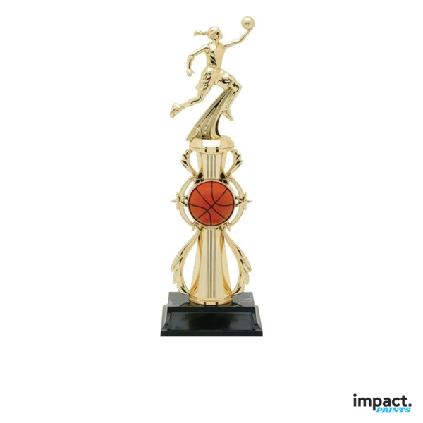 Girls Basketball Color Sport Trophy, 13 Inch Thumbnail
