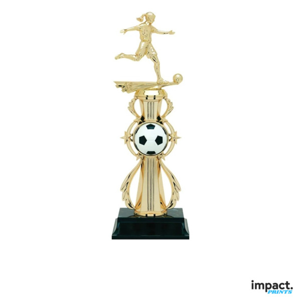 Women's Soccer Color Sport Trophy, 13 Inch Thumbnail