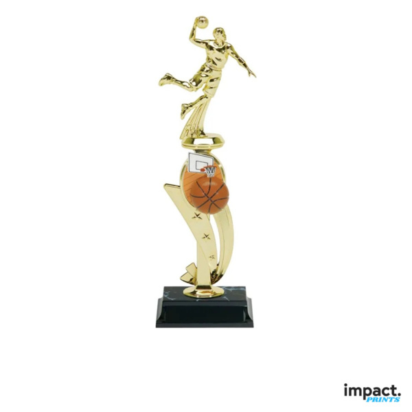 Boys Basketball Color Scene Trophy, 13 Inch Thumbnail