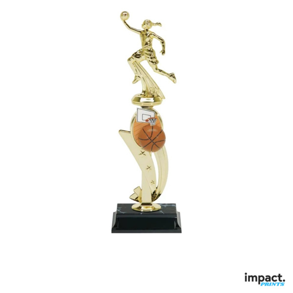 Girls Basketball Color Scene Trophy, 13 Inch Thumbnail