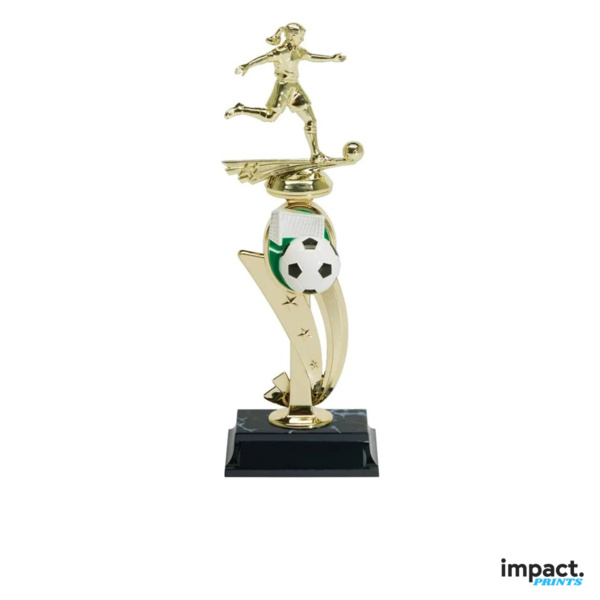 Women's Soccer Color Scene Trophy, 13 Inch Thumbnail