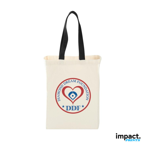 Cotton Canvas Grocery Tote with Color Handles Thumbnail